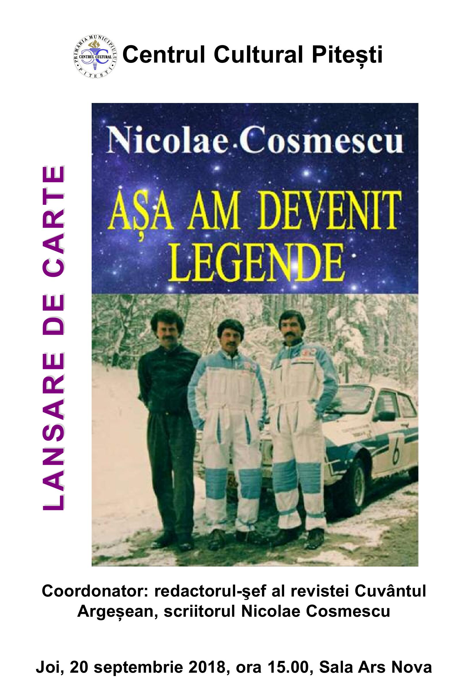 20 sept lansare nicolae cosmescu